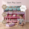 image:imageHumble Crew Toy Storage Organizer with 16 Removable Storage Bins for Kids Playroom 4Tier Toddler Toy Organization and Storage WhiteWhiteWhiteBluePinkPurple