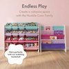 image:imageHumble Crew Toy Storage Organizer with 16 Removable Storage Bins for Kids Playroom 4Tier Toddler Toy Organization and Storage WhiteWhiteWhiteBluePinkPurple