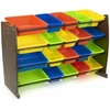 image:imageHumble Crew Toy Storage Organizer with 20 Removable Storage Bins for Kids Playroom 4Tier Toddler Toy Organization WhiteWhiteDark WalnutNeon Multi