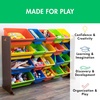 image:imageHumble Crew Toy Storage Organizer with 20 Removable Storage Bins for Kids Playroom 4Tier Toddler Toy Organization WhiteWhiteDark WalnutNeon Multi