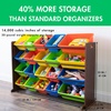 image:imageHumble Crew Toy Storage Organizer with 20 Removable Storage Bins for Kids Playroom 4Tier Toddler Toy Organization WhiteWhiteDark WalnutNeon Multi