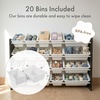 image:imageHumble Crew Toy Storage Organizer with 20 Removable Storage Bins for Kids Playroom 4Tier Toddler Toy Organization WhiteWhiteWhiteEspresso
