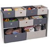 image:imageHumble Crew Toy Storage Organizer with 9 Removable Fabric Storage Bins for Kids Playroom 3Tier Toddler Toy Organization GreyWhiteGreyMulti Grey
