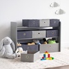 image:imageHumble Crew Toy Storage Organizer with 9 Removable Fabric Storage Bins for Kids Playroom 3Tier Toddler Toy Organization GreyWhiteGreyMulti Grey