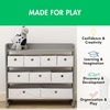 image:imageHumble Crew Toy Storage Organizer with 9 Removable Fabric Storage Bins for Kids Playroom 3Tier Toddler Toy Organization GreyWhiteGreyWhite