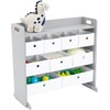 image:imageHumble Crew Toy Storage Organizer with 9 Removable Fabric Storage Bins for Kids Playroom 3Tier Toddler Toy Organization GreyWhiteGreyWhite