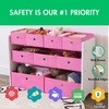 image:imageHumble Crew Toy Storage Organizer with 9 Removable Fabric Storage Bins for Kids Playroom 3Tier Toddler Toy Organization GreyWhiteWhitePink