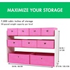 image:imageHumble Crew Toy Storage Organizer with 9 Removable Fabric Storage Bins for Kids Playroom 3Tier Toddler Toy Organization GreyWhiteWhitePink