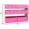 image:imageHumble Crew Toy Storage Organizer with 9 Removable Fabric Storage Bins for Kids Playroom 3Tier Toddler Toy Organization GreyWhiteWhitePink