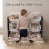 image:imageHumble Crew Toy Storage Organizer with 9 Removable Storage Bins for Kids Playroom 3Tier Toddler Toy Organization and Storage WhiteWhiteEspressoWhite
