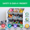 image:imageHumble Crew Toy Storage Organizer with 9 Removable Storage Bins for Kids Playroom 3Tier Toddler Toy Organization and Storage WhiteWhiteGrey BinsWhite Panel