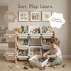 image:imageHumble Crew Toy Storage Organizer with 9 Removable Storage Bins for Kids Playroom 3Tier Toddler Toy Organization and Storage WhiteWhiteNatural WoodWhite