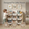 image:imageHumble Crew Toy Storage Organizer with 9 Removable Storage Bins for Kids Playroom 3Tier Toddler Toy Organization and Storage WhiteWhiteNatural WoodWhite