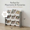 image:imageHumble Crew Toy Storage Organizer with 9 Removable Storage Bins for Kids Playroom 3Tier Toddler Toy Organization and Storage WhiteWhiteWhite BinsGrey Panel