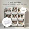 image:imageHumble Crew Toy Storage Organizer with 9 Removable Storage Bins for Kids Playroom 3Tier Toddler Toy Organization and Storage WhiteWhiteWhite BinsGrey Panel