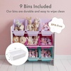 image:imageHumble Crew Toy Storage Organizer with 9 Removable Storage Bins for Kids Playroom 3Tier Toddler Toy Organization and Storage WhiteWhiteWhitePinkPurpleAqua