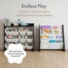 image:imageHumble Crew Toy Storage Organizer with 9 Removable Storage Bins for Kids Playroom 3Tier with Top Shelf Toddler Toy Organization WhiteWhiteEspressoWhite