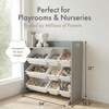 image:imageHumble Crew Toy Storage Organizer with 9 Removable Storage Bins for Kids Playroom 3Tier with Top Shelf Toddler Toy Organization WhiteWhiteGreyWhite