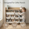 image:imageHumble Crew Toy Storage Organizer with 9 Removable Storage Bins for Kids Playroom 3Tier with Top Shelf Toddler Toy Organization WhiteWhiteNatural WoodWhite