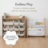 image:imageHumble Crew Toy Storage Organizer with 9 Removable Storage Bins for Kids Playroom 3Tier with Top Shelf Toddler Toy Organization WhiteWhiteNatural WoodWhite