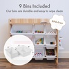image:imageHumble Crew Toy Storage Organizer with 9 Removable Storage Bins for Kids Playroom 3Tier with Top Shelf Toddler Toy Organization WhiteWhiteNaturalWhite