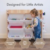 image:imageHumble Crew Toy Storage Organizer with 9 Removable Storage Bins for Kids Playroom 3Tier with Top Shelf Toddler Toy Organization WhiteWhiteNaturalWhite