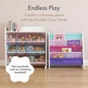 image:imageHumble Crew Toy Storage Organizer with 9 Removable Storage Bins for Kids Playroom 3Tier with Top Shelf Toddler Toy Organization WhiteWhiteWhitePurplePinkBlue