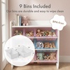 image:imageHumble Crew Toy Storage Organizer with 9 Removable Storage Bins for Kids Playroom 3Tier with Top Shelf Toddler Toy Organization WhiteWhiteWhitePurplePinkBlue