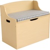 image:imageHumble Crew Jaime Hinged Toy Storage Chest with Safety Lid amp Removable Cushion Wooden Toy Box Bench for Kids Natural Finish 27x16x24 Safe Storage Organizer for Playroom or Bedroom