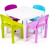 White Table/Pastel Chairs