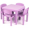 image:imageHumble Crew Kids Plastic Table and Chair Set Toddler Activity Table with 4 Chairs Lightweight EasyClean Kids Desk for Play Snacks amp Crafts Playroom Furniture BlueRedGreenYellowPurplePurple Table  Chairs