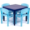 image:imageHumble Crew Kids Plastic Table and Chair Set Toddler Activity Table with 4 Chairs Lightweight EasyClean Kids Desk for Play Snacks amp Crafts Playroom Furniture BlueRedGreenYellowPurpleMultiblue Table  Chairs