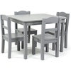 image:imageHumble Crew Kids Table and Chair Set Toddler Activity Table with 4 Chairs for Play Crafts Snacks amp Learning Wooden Kids Furniture for Playroom amp Bedroom WhiteGrey