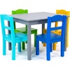 image:imageHumble Crew Kids Table and Chair Set Toddler Activity Table with 4 Chairs for Play Crafts Snacks amp Learning Wooden Kids Furniture for Playroom amp Bedroom WhiteGreyBlueGreenYellow