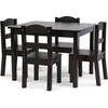 image:imageHumble Crew Kids Table and Chair Set Toddler Activity Table with 4 Chairs for Play Crafts Snacks amp Learning Wooden Kids Furniture for Playroom amp Bedroom WhiteEspresso