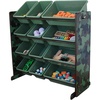 image:imageHumble Crew Toy Storage Organizer with 12 Removable Storage Bins for Kids Playroom 4Tier Toddler Toy Organization Natural WoodAquaArmy Green Camo