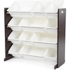 image:imageHumble Crew Toy Storage Organizer with 12 Removable Storage Bins for Kids Playroom 4Tier Toddler Toy Organization Natural WoodAquaEspressoWhite