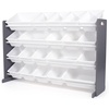 image:imageHumble Crew Toy Storage Organizer with 20 Removable Storage Bins for Kids Playroom 4Tier Toddler Toy Organization WhiteWhiteGreyWhite