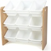image:imageHumble Crew Toy Storage Organizer with 9 Removable Storage Bins for Kids Playroom 3Tier Toddler Toy Organization and Storage WhiteWhiteNatural WoodWhite