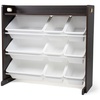 image:imageHumble Crew Toy Storage Organizer with 9 Removable Storage Bins for Kids Playroom 3Tier with Top Shelf Toddler Toy Organization WhiteWhiteEspressoWhite
