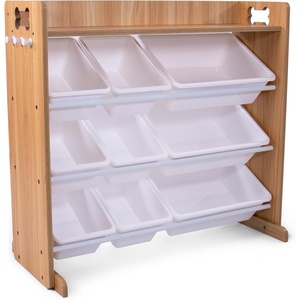 image:imageHumble Crew Aspen Pet Supplies Organizer with Shelf and 9 Storage Bins  Natural Wood Frame with White Bins Hooks amp Bone Cutout Handles for Dogs Cats amp Small Pets9 Bins  Pet Supplies