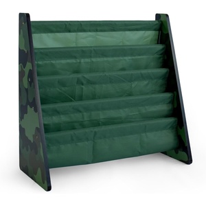 image:imageHumble Crew Kids Bookshelf 4Tier FrontFacing Book Display Organizer Montessori Toddler Bookcase for Playroom Bedroom amp Reading Corner Natural WoodPrimaryCamo Green
