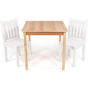 image:imageHumble Crew Kids Table and Chair Set Toddler Activity Table with 2 Chairs for Play Crafts Snacks amp Learning Wooden Kids Furniture for Playroom amp Bedroom WhiteNatural WoodWhite