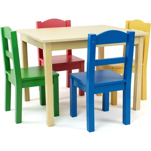 image:imageHumble Crew Kids Table and Chair Set Toddler Activity Table with 4 Chairs for Play Crafts Snacks amp Learning Wooden Kids Furniture for Playroom amp Bedroom WhiteNaturalPrimary