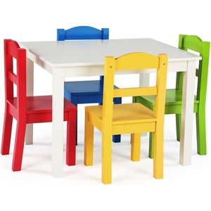 image:imageHumble Crew Kids Table and Chair Set Toddler Activity Table with 4 Chairs for Play Crafts Snacks amp Learning Wooden Kids Furniture for Playroom amp Bedroom WhiteWhitePrimary