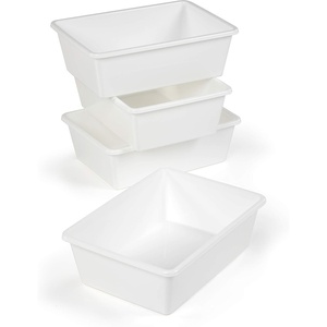 image:imageHumble Crew Large Plastic Storage Bins for Kids Set of 4 Sturdy Toy Organizer Bins for Playroom Nursery Classroom amp Bedroom Storage WhiteWhite
