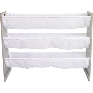 image:imageHumble Crew Slate 3Tier Stuffed Animal Organizer  Grey Woodgrain Frame with White Mesh Storage Slings Open Display for Plush Toys Balls amp Baby GearGrey WoodgrainWhite