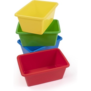image:imageHumble Crew Small Plastic Storage Bins for Kids Set of 12 Sturdy Toy Organizer Bins for Playroom Nursery Classroom amp Bedroom Storage WhitePrimary