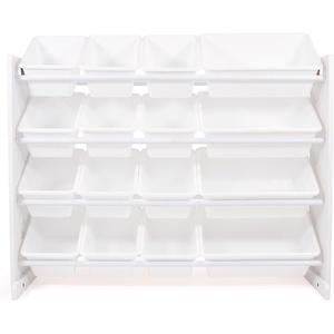 image:imageHumble Crew Toy Storage Organizer with 16 Removable Storage Bins for Kids Playroom 4Tier Toddler Toy Organization and Storage WhiteWhiteWhiteWhite