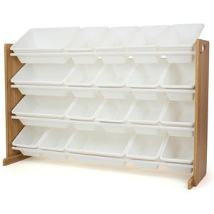 image:imageHumble Crew Toy Storage Organizer with 20 Removable Storage Bins for Kids Playroom 4Tier Toddler Toy Organization WhiteWhiteNaturalWhite